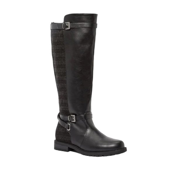 NIB JUSTFAB ZENITH PATTERNED RIDING BOOT (Black 7.5 & 8.5) - Picture 5 of 13